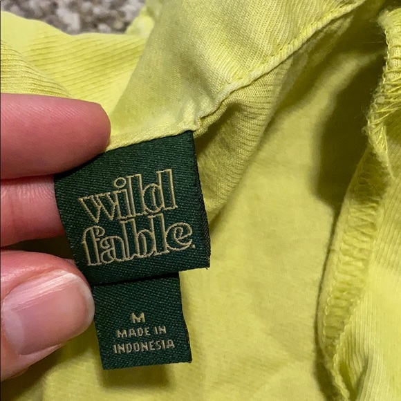 Lime green crop linen button down top wild fable - Picture 3 of 5